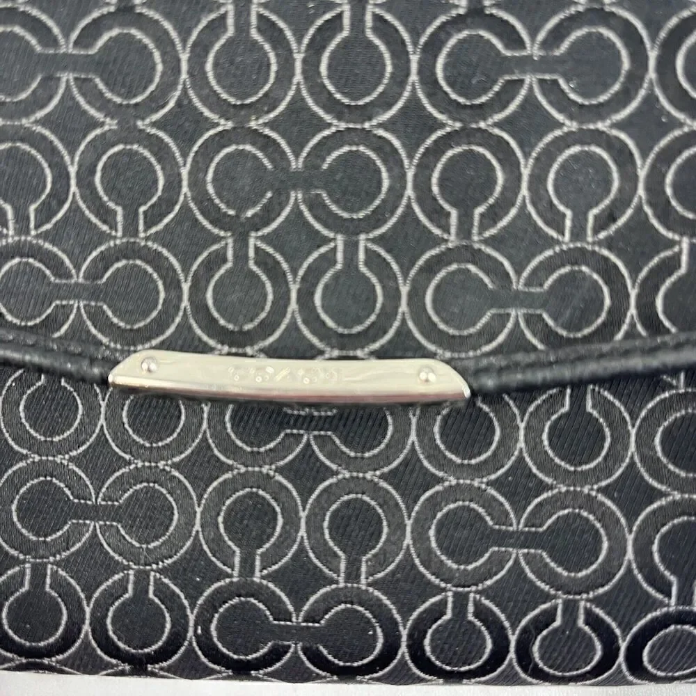 Coach Madison Op Art Black Envelope Signature Slim Envelope Wallet